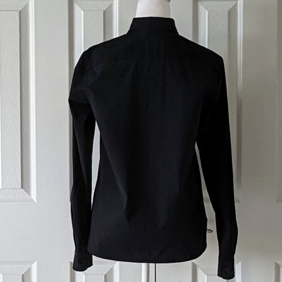 LILLY PULITZER Women's Silk Blend Long Sleeve Button Down Top Size 6 Black - Picture 2 of 4